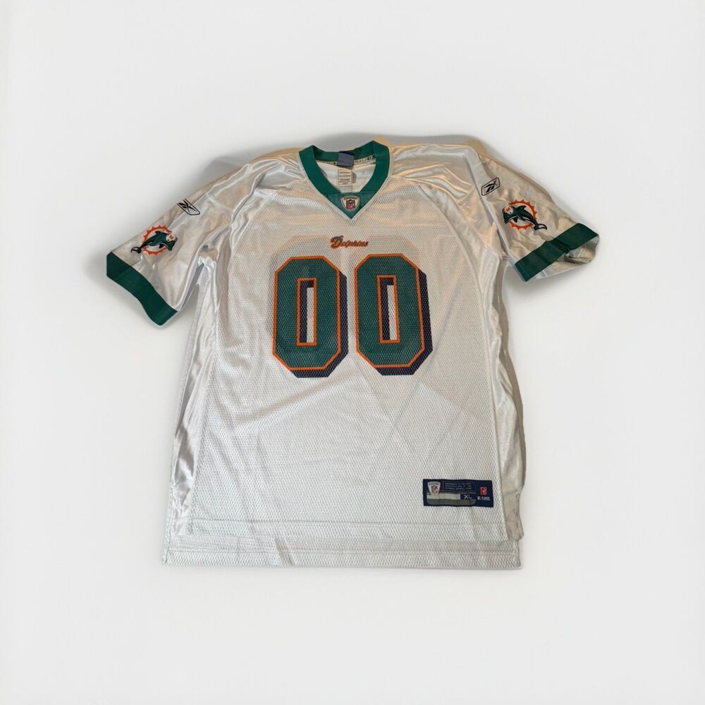 NWOT Reebok Miami Dolphins #00 Jersey Adult XL White NFL Football